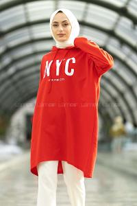 Modalamelif Nyc Baskılı Sweat Kırmızı