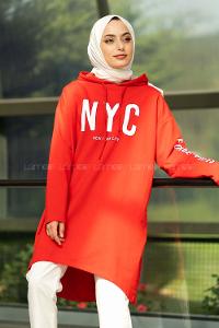 Modalamelif Nyc Baskılı Sweat Kırmızı