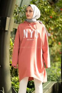 Modalamelif Nyc Baskılı Sweat Pudra