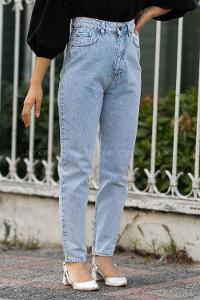 Modalamelif Boru Paça Çift Cepli Jean Buz Mavisi