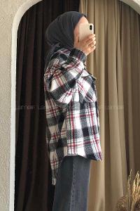 Modalamelif Kapak Cepli Oduncu Gömlek Siyah