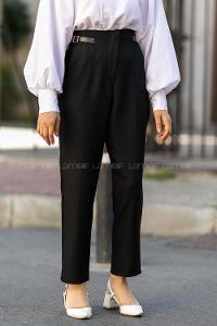 Modalamelif Süs Kemer Detaylı Dar Paça Pantolon Siyah