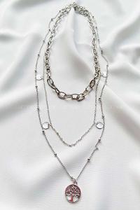 Modalamelif 3Lü Yaşam Ağacı Detaylı Kolye