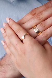 Modalamelif Gold 2li Çift Kalp Yüzük