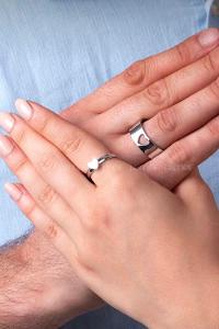 Modalamelif Gümüş 2li Çift Kalp Yüzük