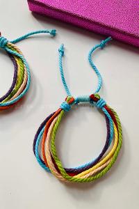 Modalamelif Renkli Çoklu İp Bileklik Ya da Halhal