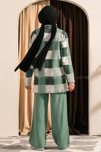 Modalamelif Balıkçı Yaka Kareli Takım Çağla Yeşili