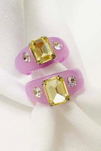 Modalamelif Lila Akrilik Yüzük