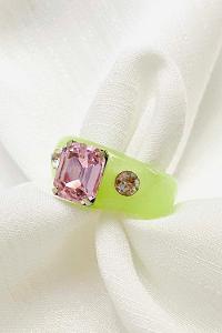 Modalamelif Neon Yeşili Akrilik Yüzük