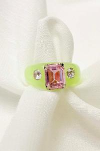 Modalamelif Neon Yeşili Akrilik Yüzük