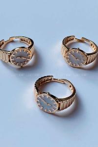 Modalamelif Saat Detaylı Beyaz Yüzük