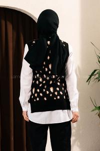 Modalamelif Soyut Desen V Yaka Süveter Siyah