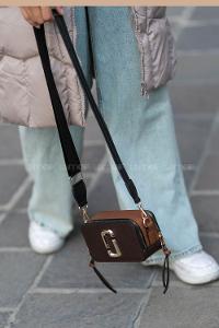 Lamelif Iki Gözlü Cepli Omuz Çapraz Çanta Acı Kahve- Taba