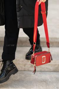 Lamelif Iki Gözlü Cepli Omuz Çapraz Çanta Kırmızı