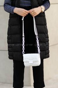 Modalamelif Mini Çapraz Askılı Çanta Beyaz