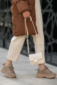 Modalamelif Mini Çapraz Askılı Çanta Krem