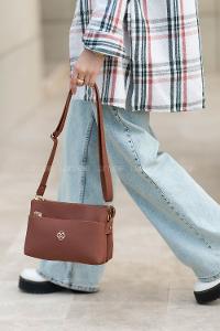 Tan Buckle Skin Hand Bag Bag