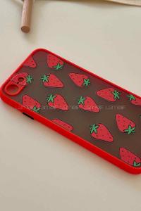 Modalamelif ıPhone 7/8 Çilek Baskılı Telefon Kılıfı