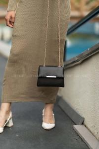 Black Buckle Skin Hand Bag Bag