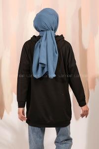 Modalamelif Aspen Yazı Baskılı Kapüşonlu Sweat Siyah