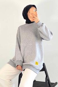 aş Arma Nakışlı Sweatshirt Gri