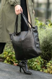 Lamelif Fermuar Detaylı Omuz Çantası Siyah