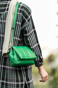 Green Buckle Skin Hand Bag Bag