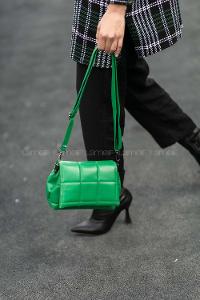 Green Buckle Skin Hand Bag Bag