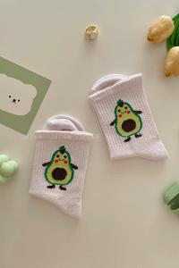 Lamelif Beyaz Avakado Çorap