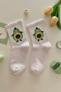 Lamelif Beyaz Avakado Çorap