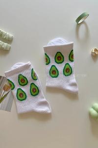 Lamelif Beyaz Çoklu Avakado Çorap