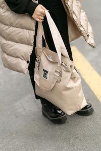 Lamelif  Çıtçıt Detaylı Büyük Çanta Vizonrengi