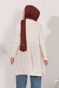 Modalamelif Fitilli Triko Hırka Ekru