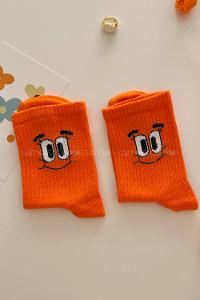 Lamelif Gülümseyen Yüz Turuncu Çorap