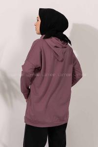 Modalamelif Stop Yazı Baskılı Sweat Mor