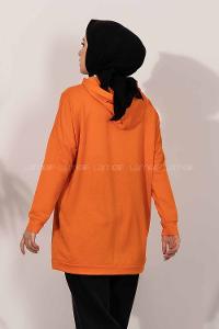 Modalamelif Stop Yazı Baskılı Sweat Oranj