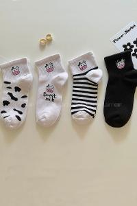 Modalamelif Sweet Milk Desenli Çorap 4lü Set