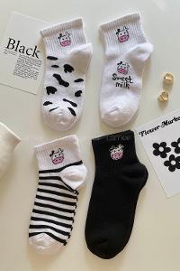 Modalamelif Sweet Milk Desenli Çorap 4lü Set