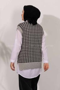 Modalamelif V Yaka Kazayak Desenli Süveter Gri