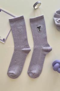 Modalamelif Figür Nakış İşlemeli Tenis Çorap Lila