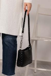 Modalamelif Lidia Dikişli Rugan Çapraz Çanta Siyah