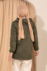 Modalamelif  Everlast Armalı Kapüşon Detaylı Sweat Haki