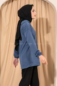 Modalamelif  Everlast Armalı Kapüşon Detaylı Sweat İndigo