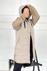 Modalamelif Kapüşonlu Çift Cepli Çıtçıt Düğme Şişme Mont Yelek Taş