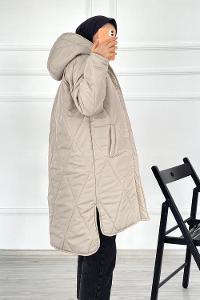 Modalamelif Kapüşonlu Çift Cepli Çıtçıt Düğme Şişme Mont Yelek Taşrengi