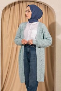 Modalamelif Kol Lastikli Triko Hırka Bebe Mavisi