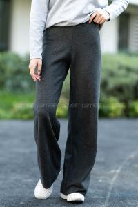 Modalamelif Örgü Salaş Bol Paça Pantolon Antrasit