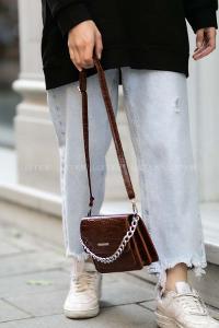 Lamelif Orse Model Aksesuarlı Çanta Taba