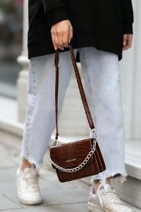 Lamelif Orse Model Aksesuarlı Çanta Taba