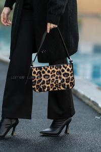Modalamelif Toka Detaylı  Miniadure Çanta Leopar